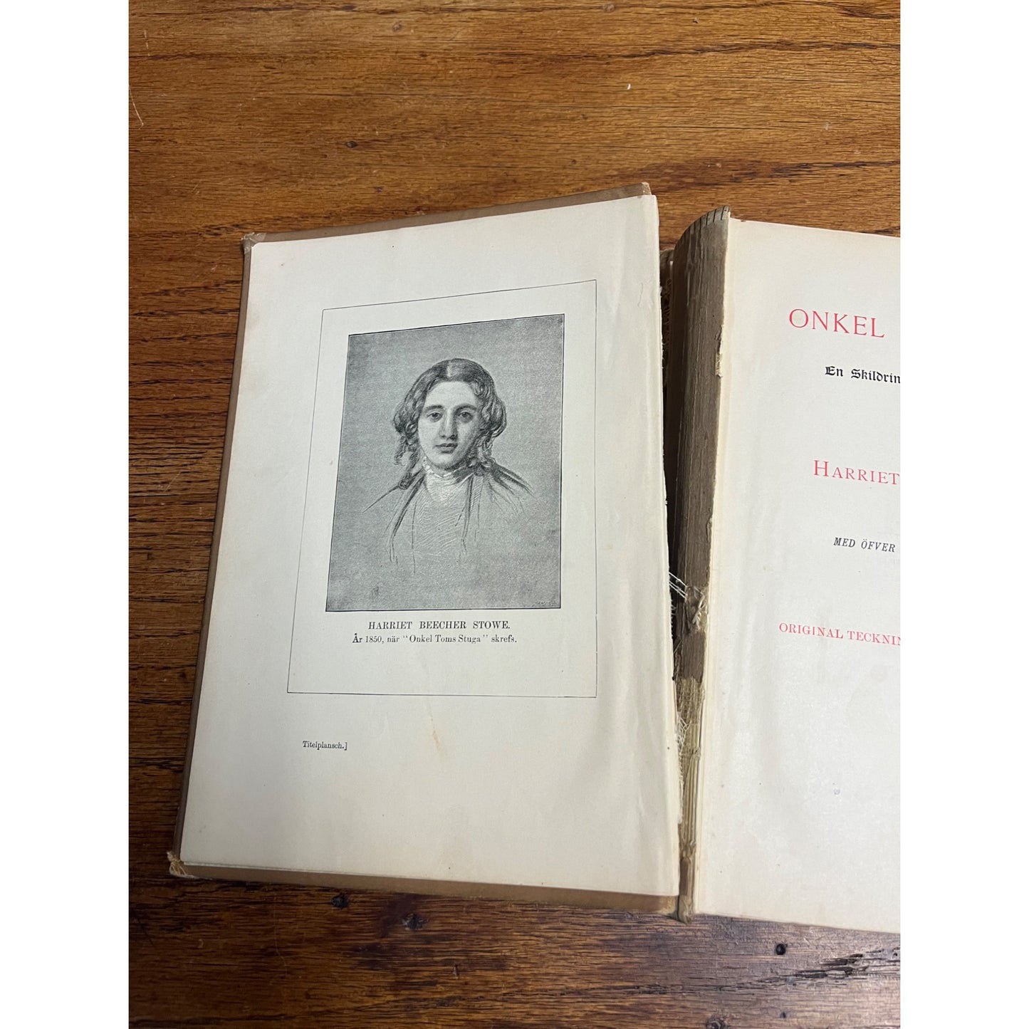 1897 Swedish Onkel Tom's Stuga Beecher Stowe Hardcover Book Antique Vintage