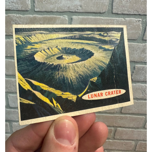 Vintage Topps 1957 Space Card "Lunar Crater" #40 * Poor Creased