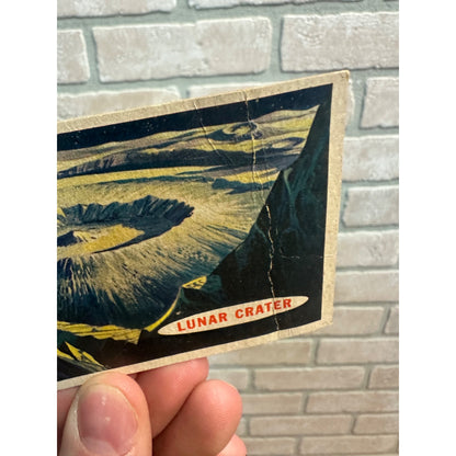 Vintage Topps 1957 Space Card "Lunar Crater" #40 * Poor Creased