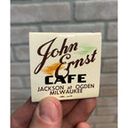 John Ernst Cafe Fine Cooking Milwaukee Wisconsin Vintage Advertising Matchbook