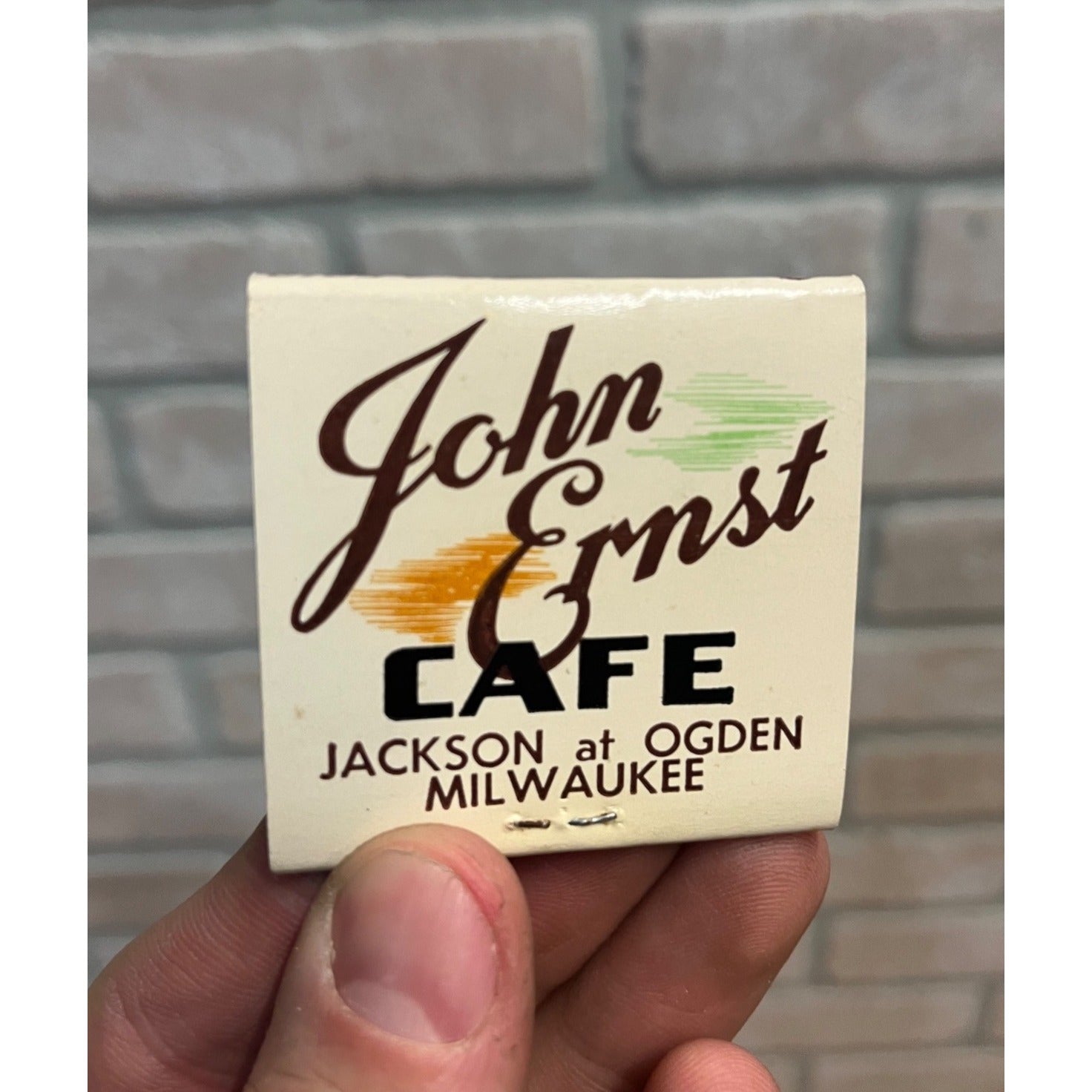 John Ernst Cafe Fine Cooking Milwaukee Wisconsin Vintage Advertising Matchbook