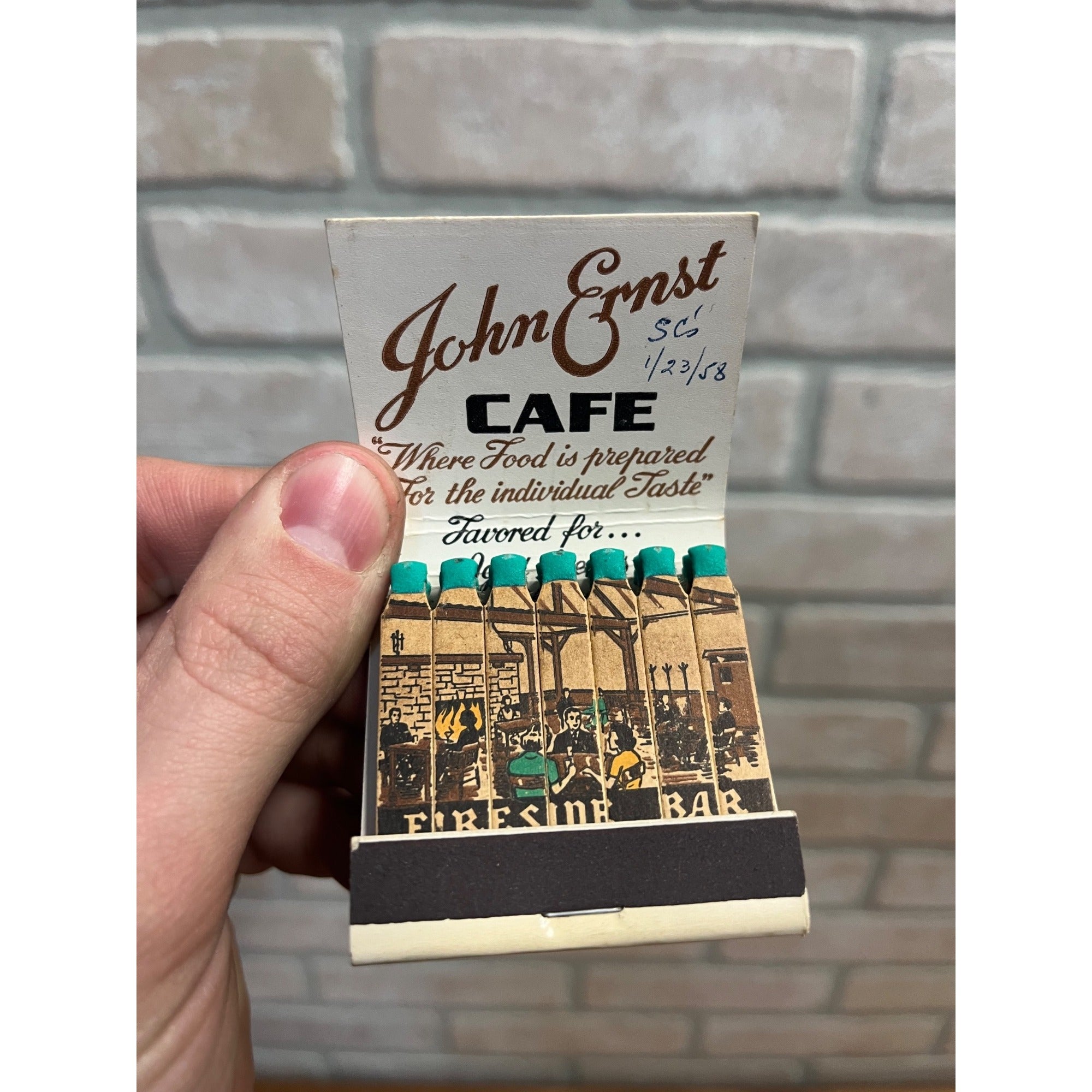John Ernst Cafe Fine Cooking Milwaukee Wisconsin Vintage Advertising Matchbook