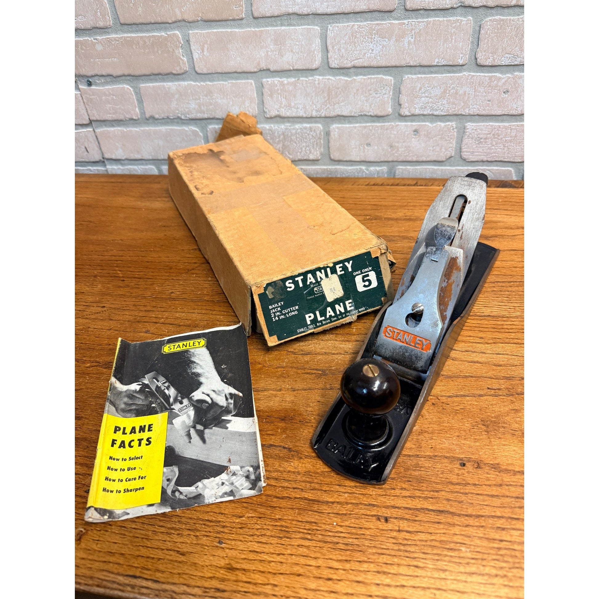 Vintage Stanley No 5 Plane Planer Tool W/ Box 1930s Type 16?