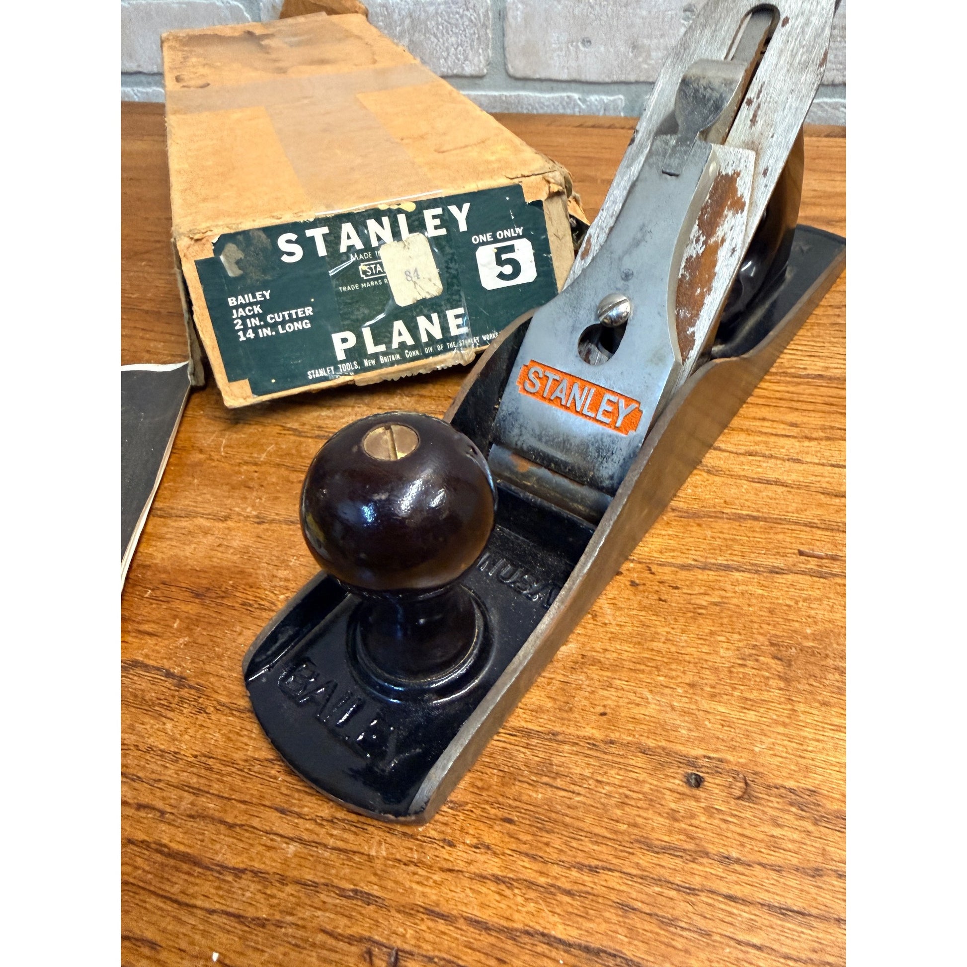 Vintage Stanley No 5 Plane Planer Tool W/ Box 1930s Type 16?