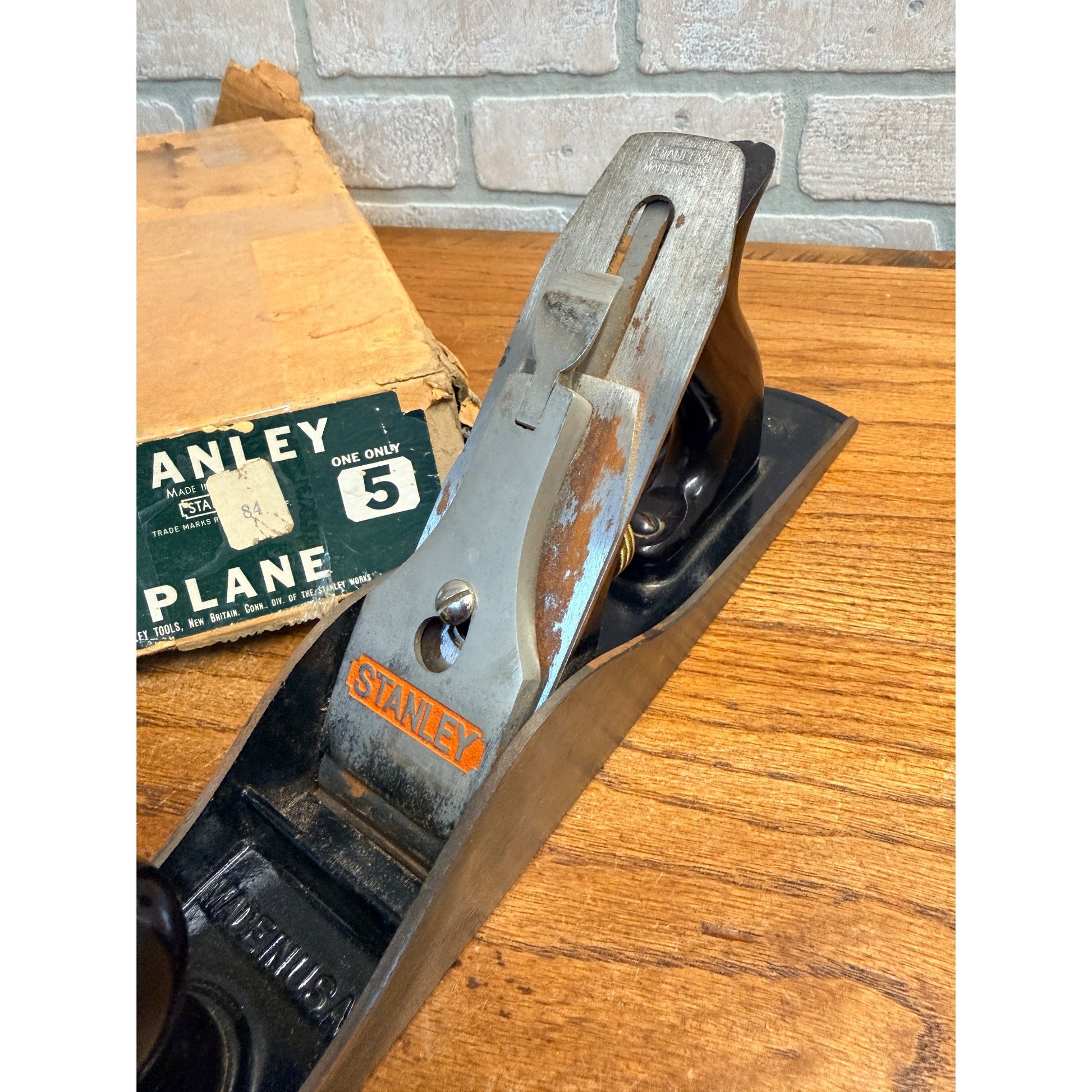 Vintage Stanley No 5 Plane Planer Tool W/ Box 1930s Type 16?