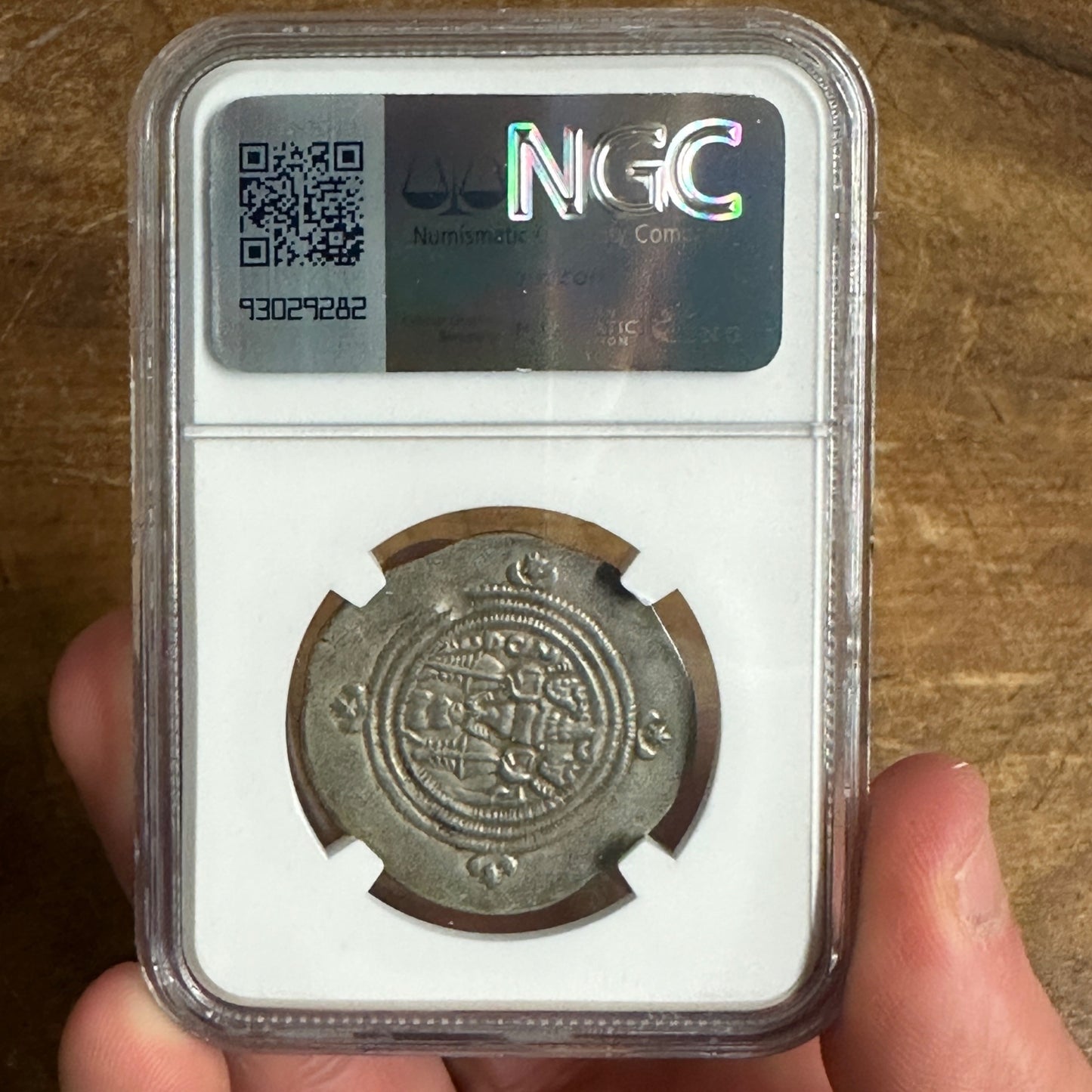 591-628 AD SASANIAN EMPIRE KHURSU AR SILVER DRACHM NGC GENUINE ANCIENT NGC Ch VF