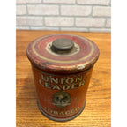 Vintage Union Leader Eagle Tobacco Can Lidded Round 6"