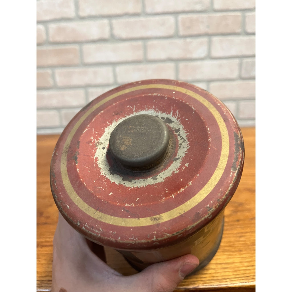 Vintage Union Leader Eagle Tobacco Can Lidded Round 6"