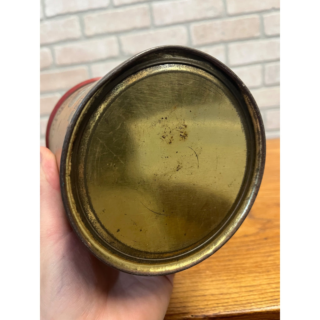 Vintage Union Leader Eagle Tobacco Can Lidded Round 6"