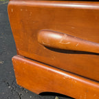 Vintage 1940s Highboy Dresser Chest Of Drawers Relief WWII Airplane Inman Furniture Co.
