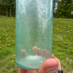 Antique Whittled Crude Bottle 1800s Aqua Blue Quack Medicine Early 6"