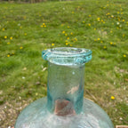 Antique Whittled Crude Bottle 1800s Aqua Blue Quack Medicine Early 6"