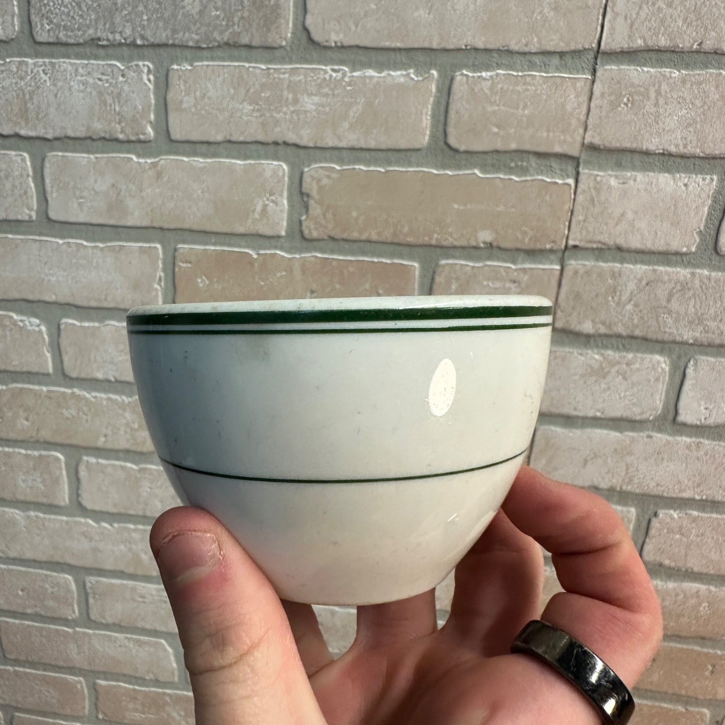 Vintage Jackson Vitrified China Green Stripe Restaurant Ware Coffee Cup