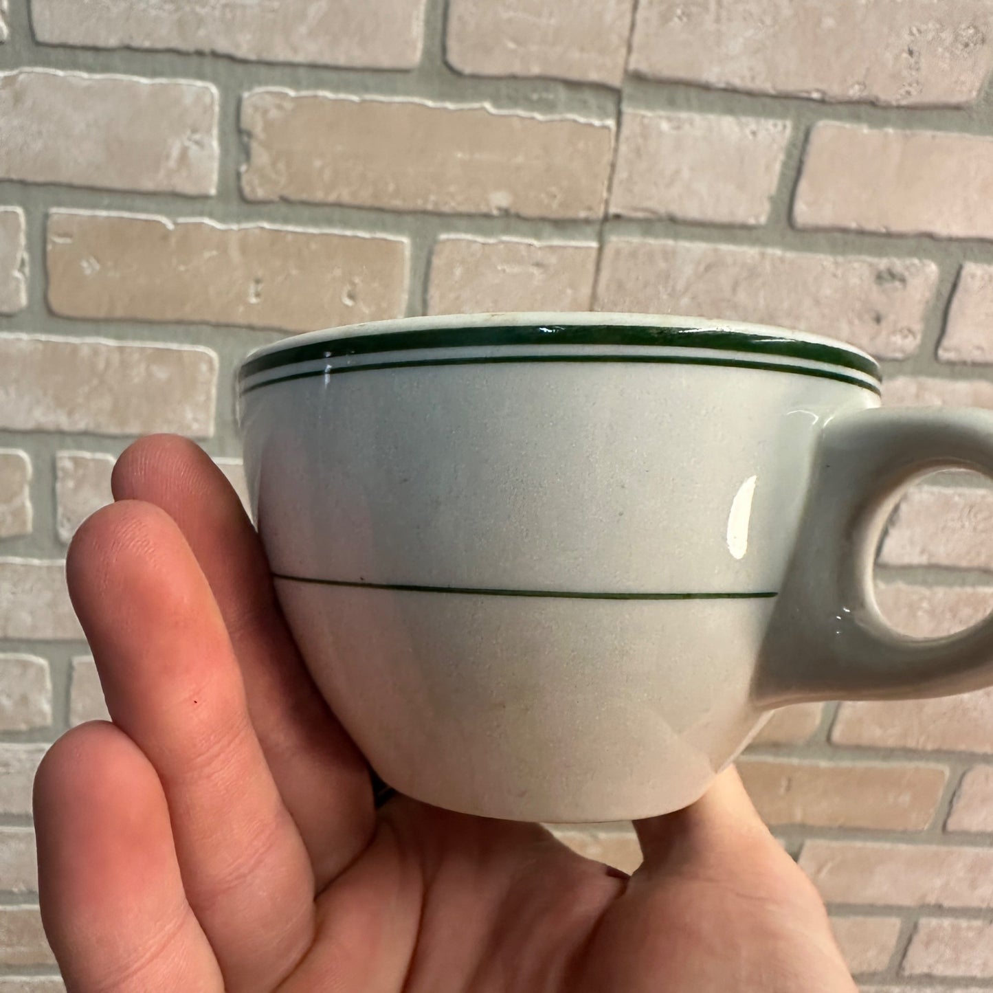 Vintage Jackson Vitrified China Green Stripe Restaurant Ware Coffee Cup