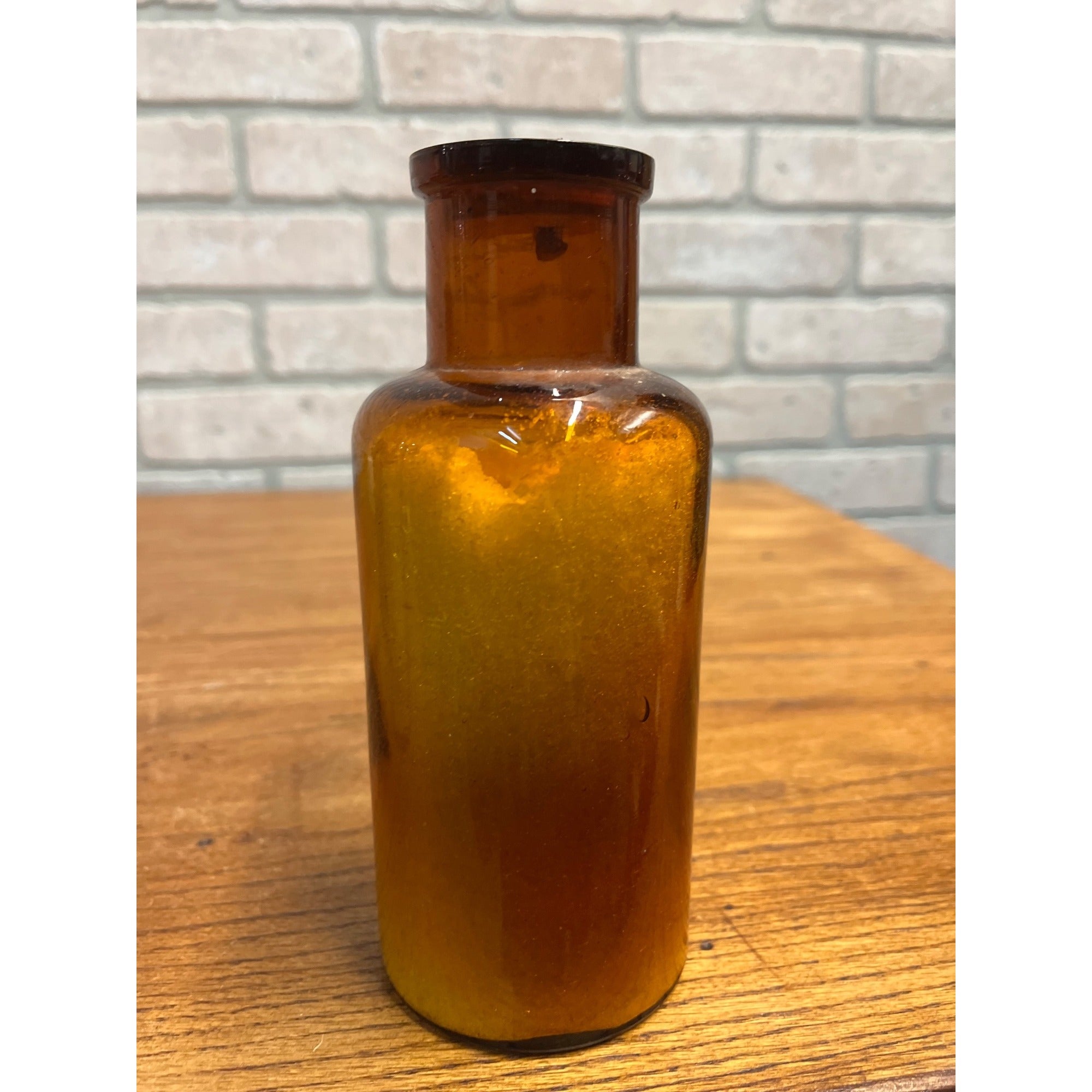 Antique 1900s Merck Apothecary Pharmacy Medicine Amber Glass Bottle w/ Label