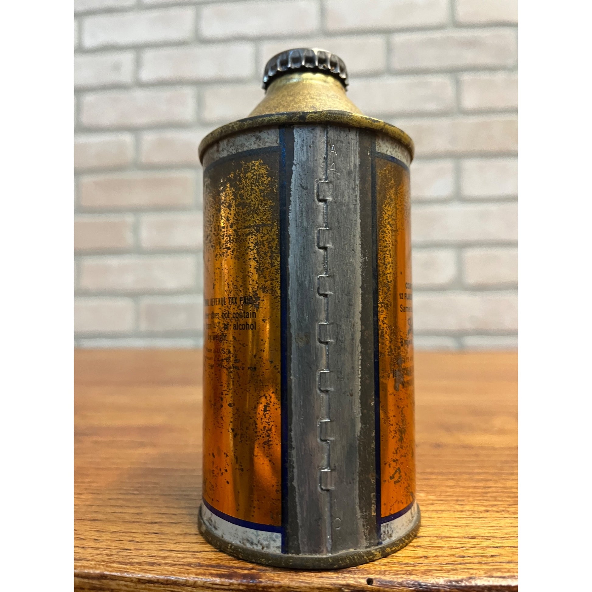 Original Vintage 1940s Schlitz 12oz Cone Top Beer Can With Cap IRTP Milwaukee WI