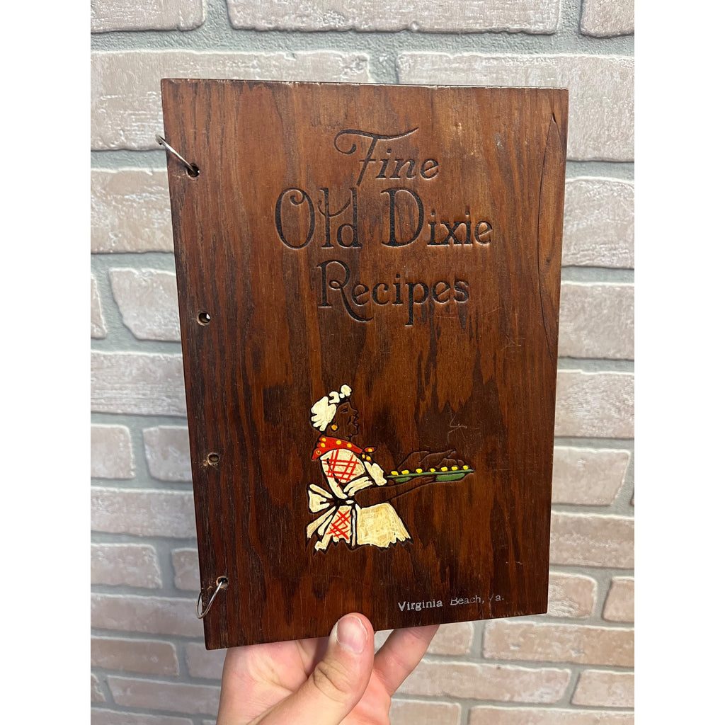 Fine Old Dixie Recipes - 1939 Vintage Wood Covered Cookbook
