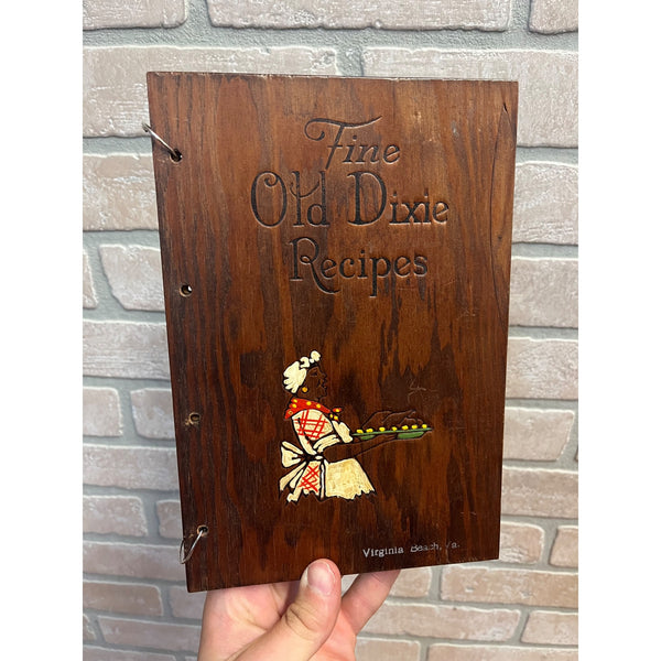 Fine Old Dixie Recipes - 1939 Vintage Wood Covered Cookbook