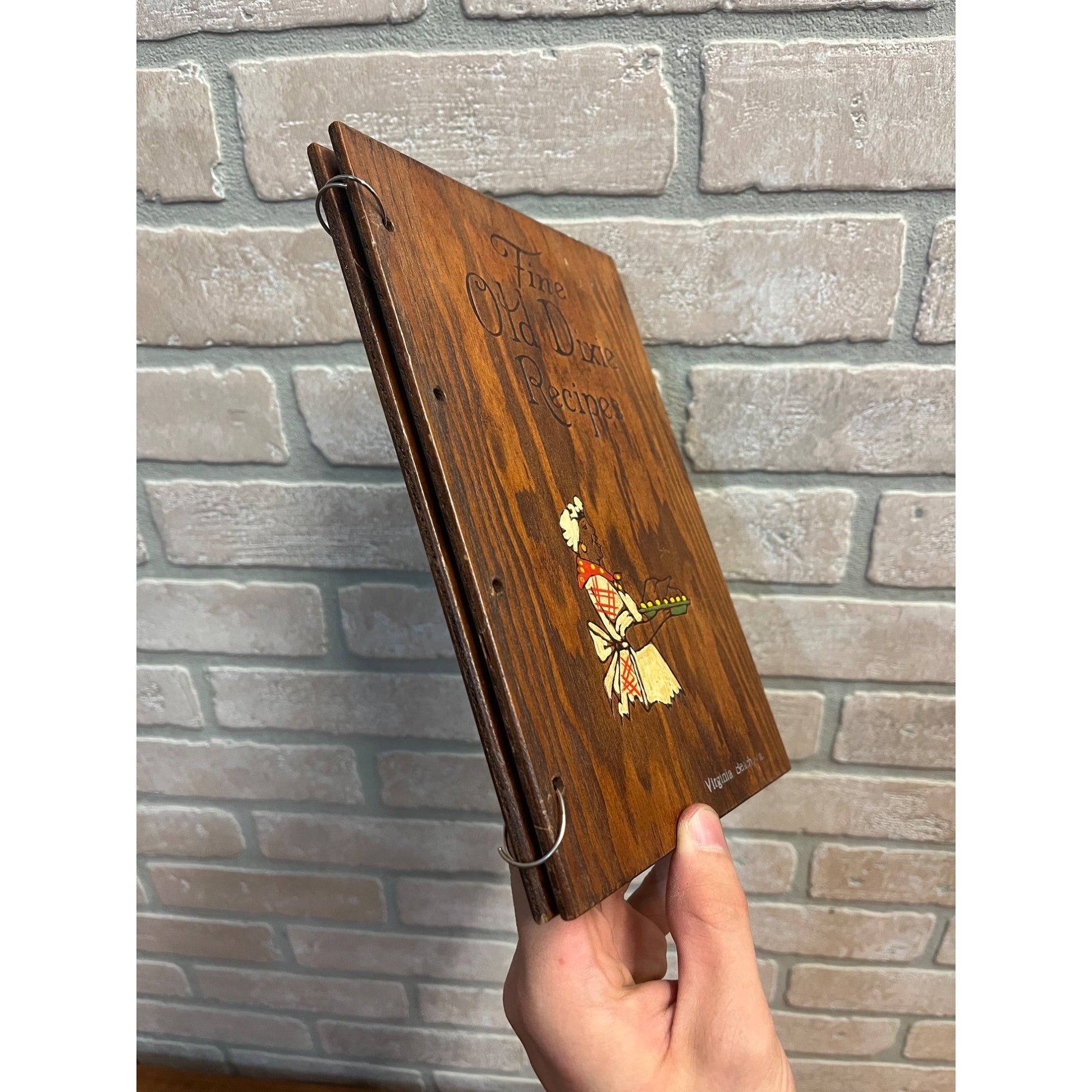 Fine Old Dixie Recipes - 1939 Vintage Wood Covered Cookbook