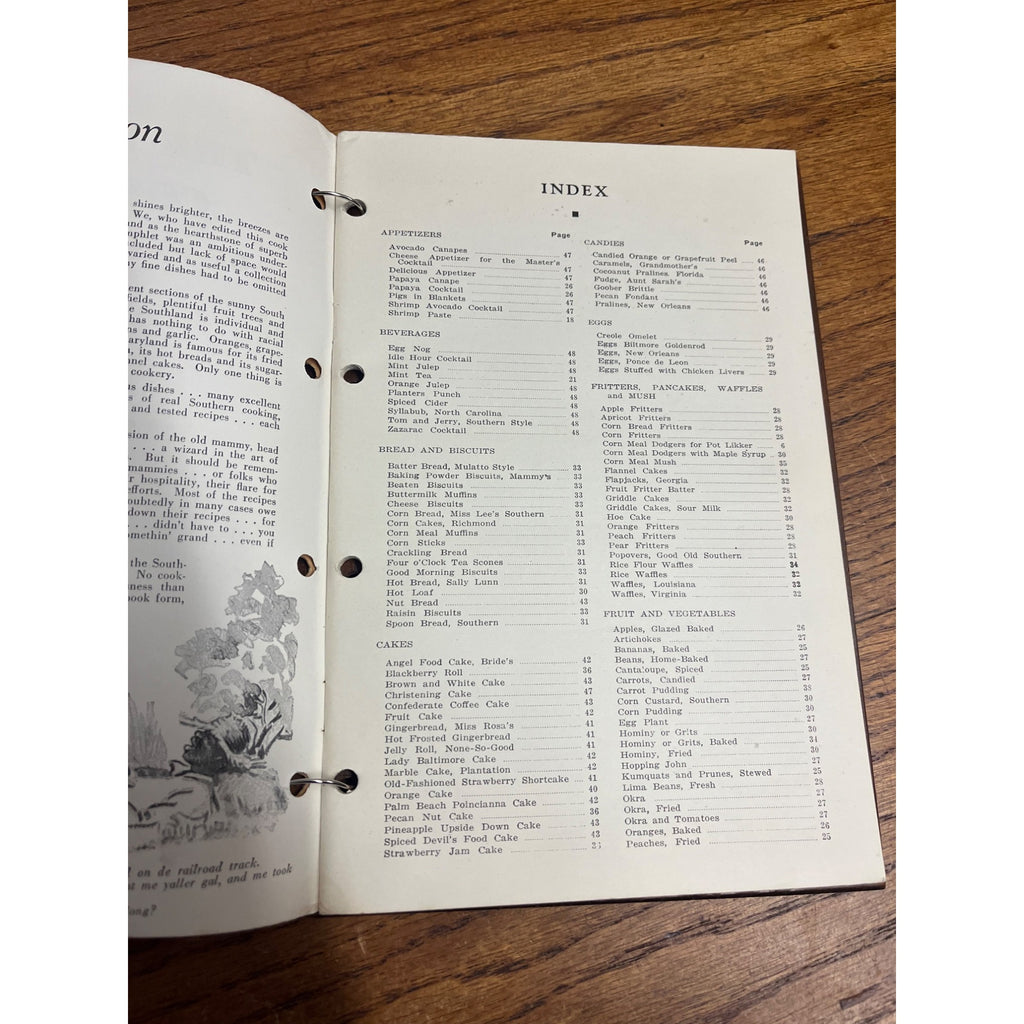 Fine Old Dixie Recipes - 1939 Vintage Wood Covered Cookbook