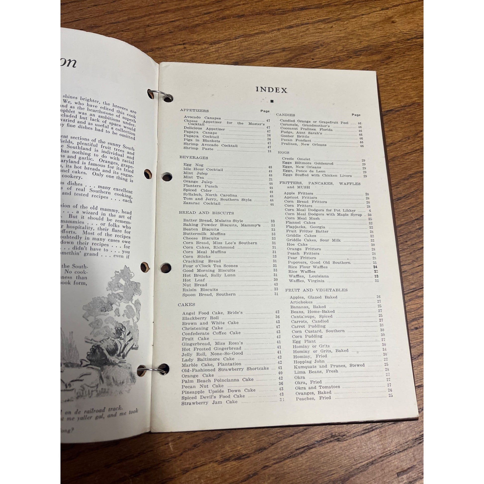 Fine Old Dixie Recipes - 1939 Vintage Wood Covered Cookbook