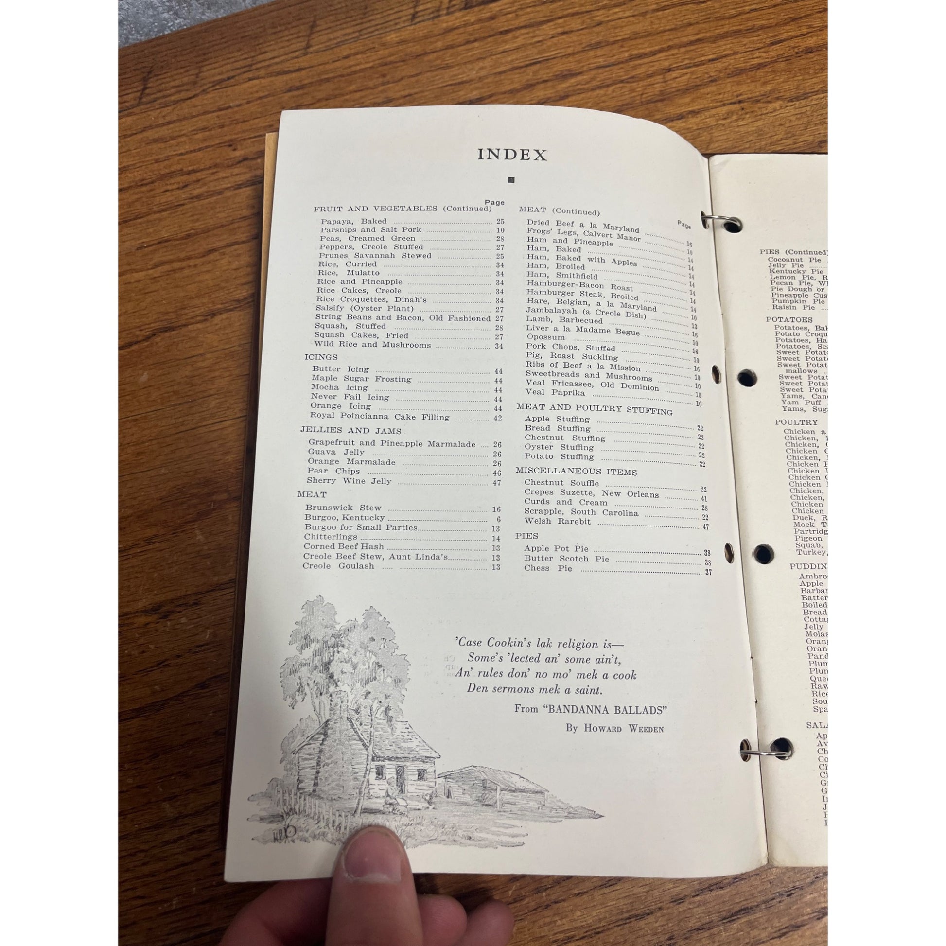Fine Old Dixie Recipes - 1939 Vintage Wood Covered Cookbook