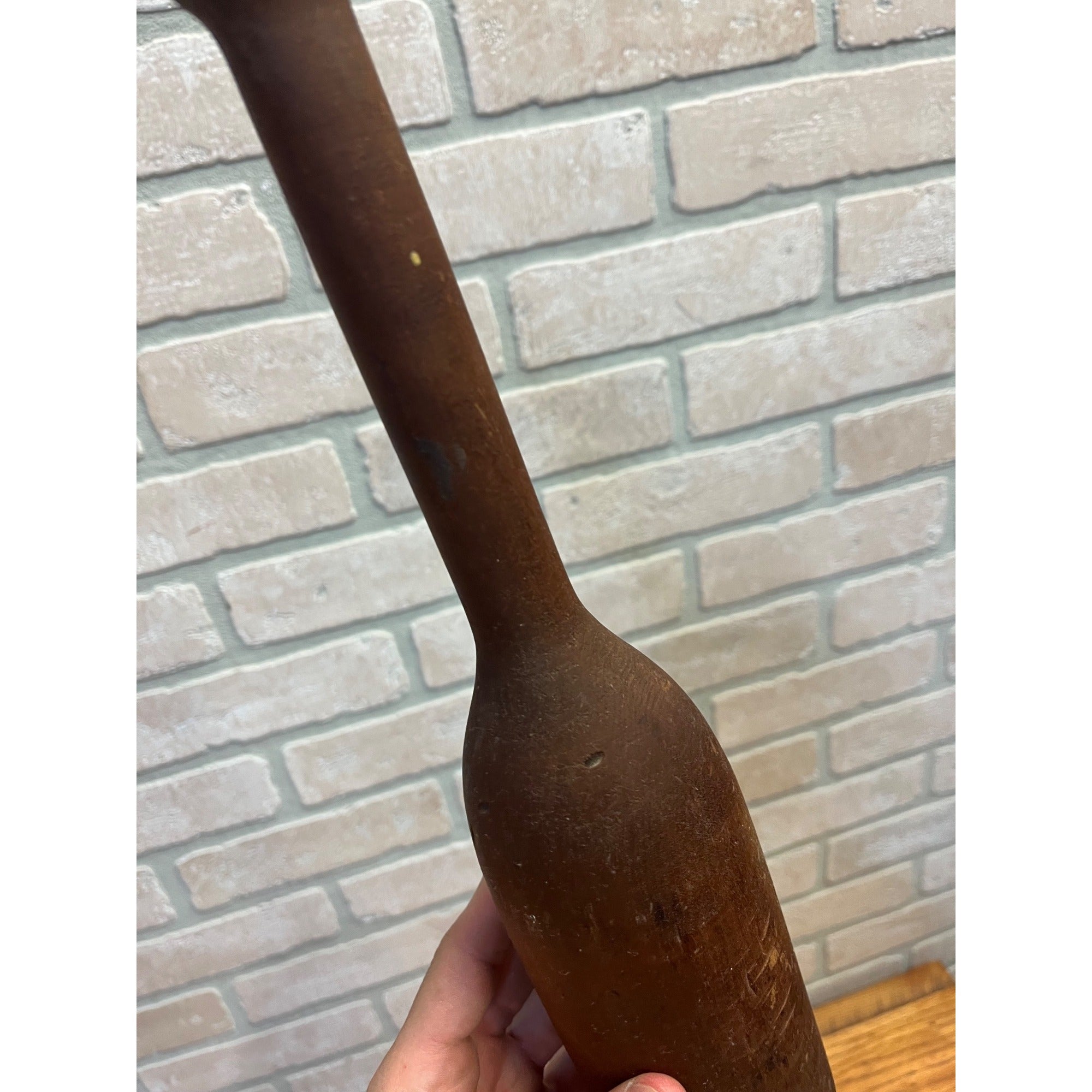 Antique Primitive Wooden Potato Masher Kitchen Utensil Tool Farmhouse AAFA 14.5"