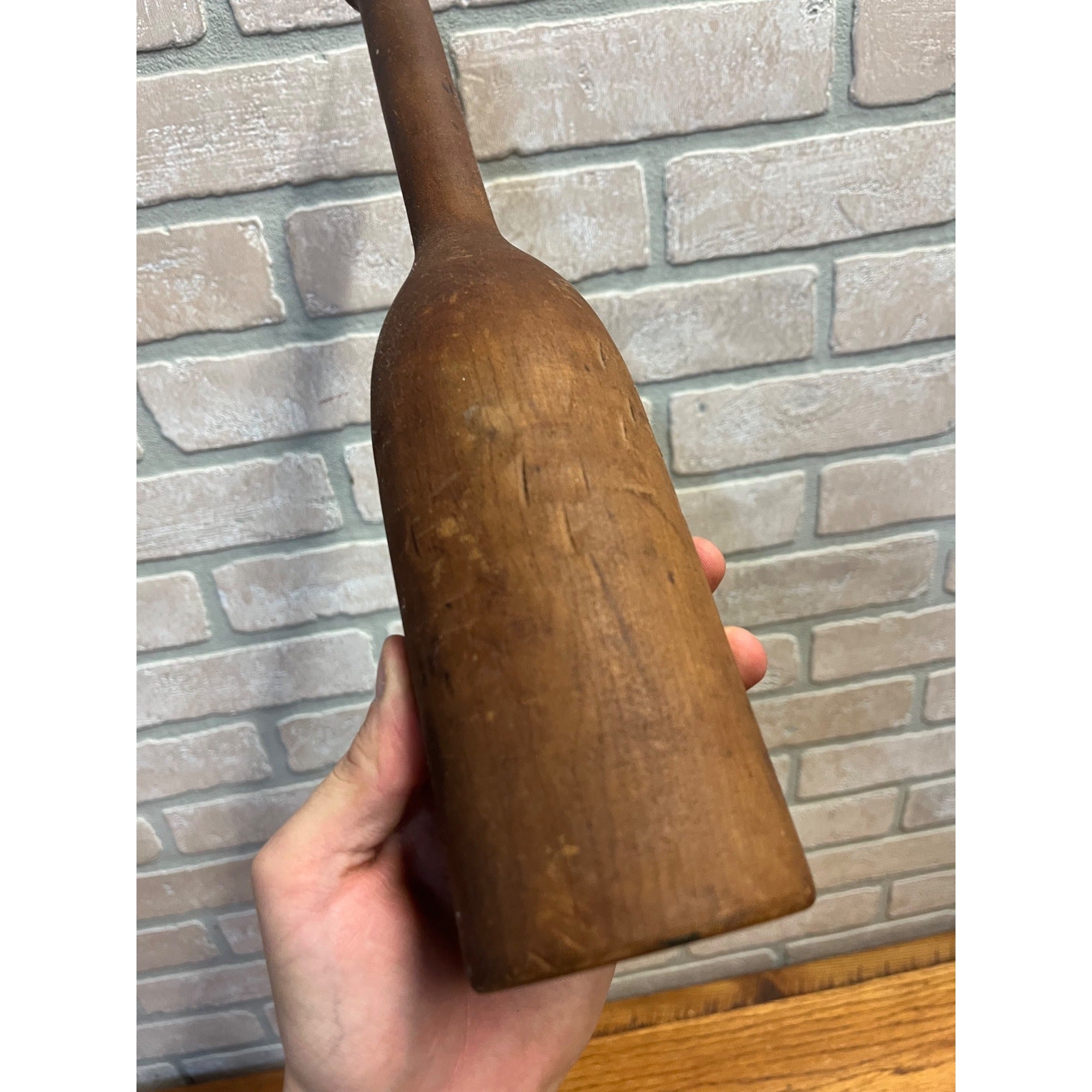 Antique Primitive Wooden Potato Masher Kitchen Utensil Tool Farmhouse AAFA 14.5"