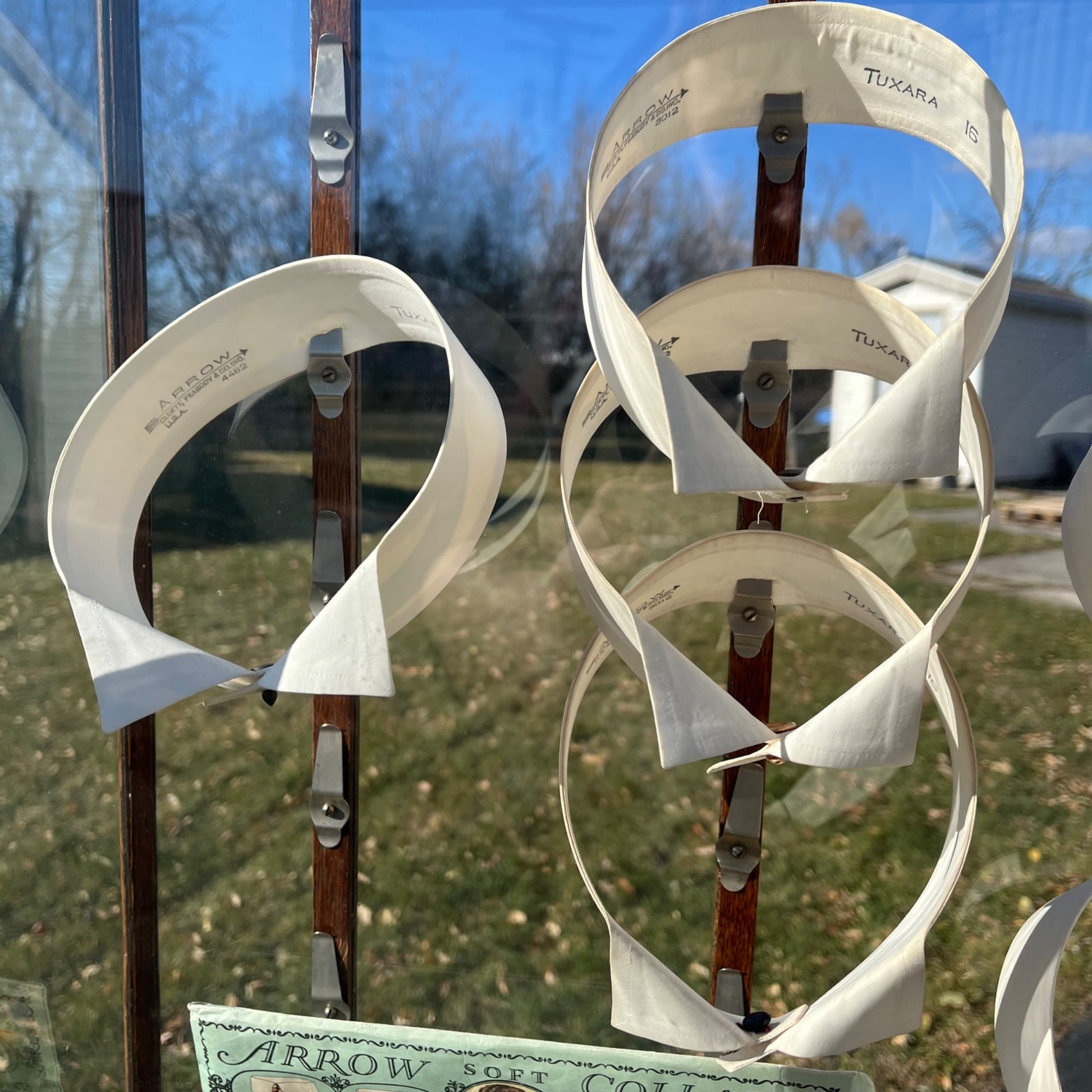 Original Vintage 1930s Arrow Shirt Collars Advertising Store Display Case Oak