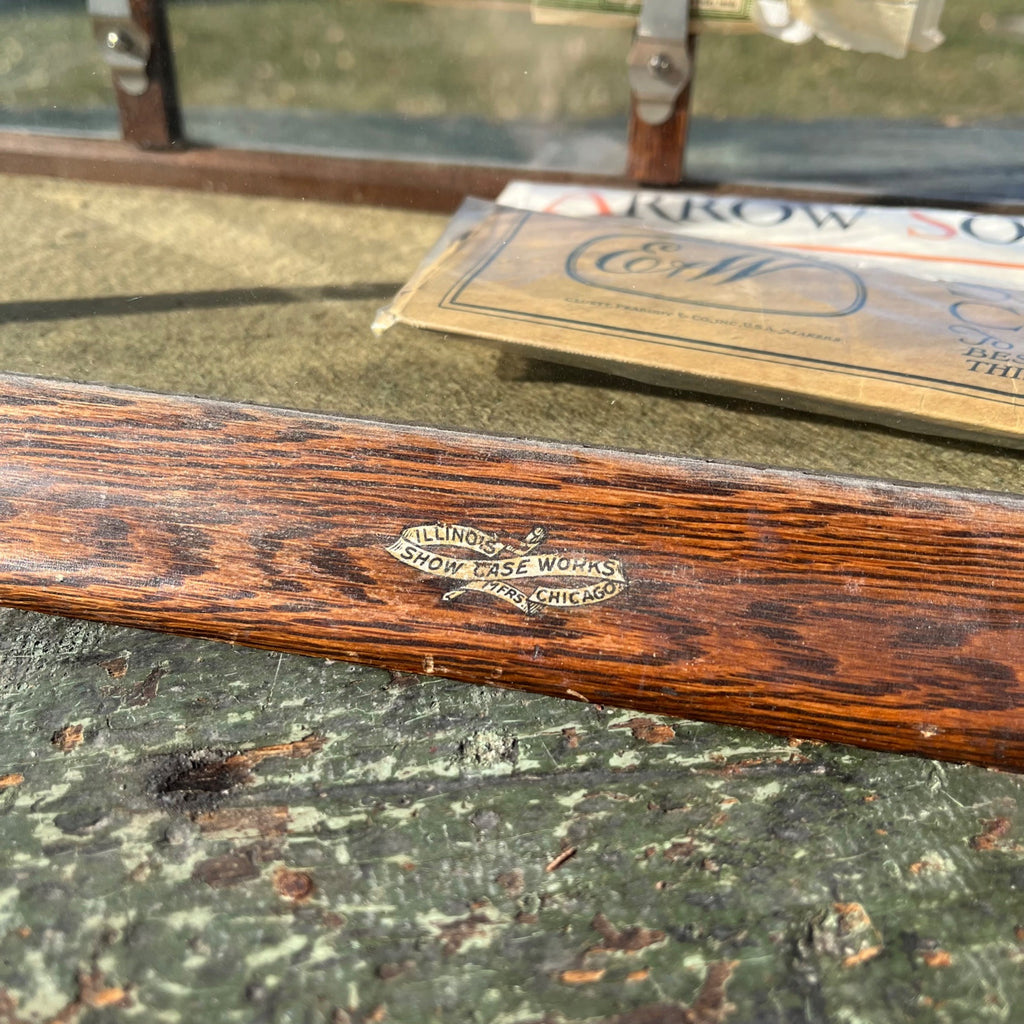 Original Vintage 1930s Arrow Shirt Collars Advertising Store Display Case Oak