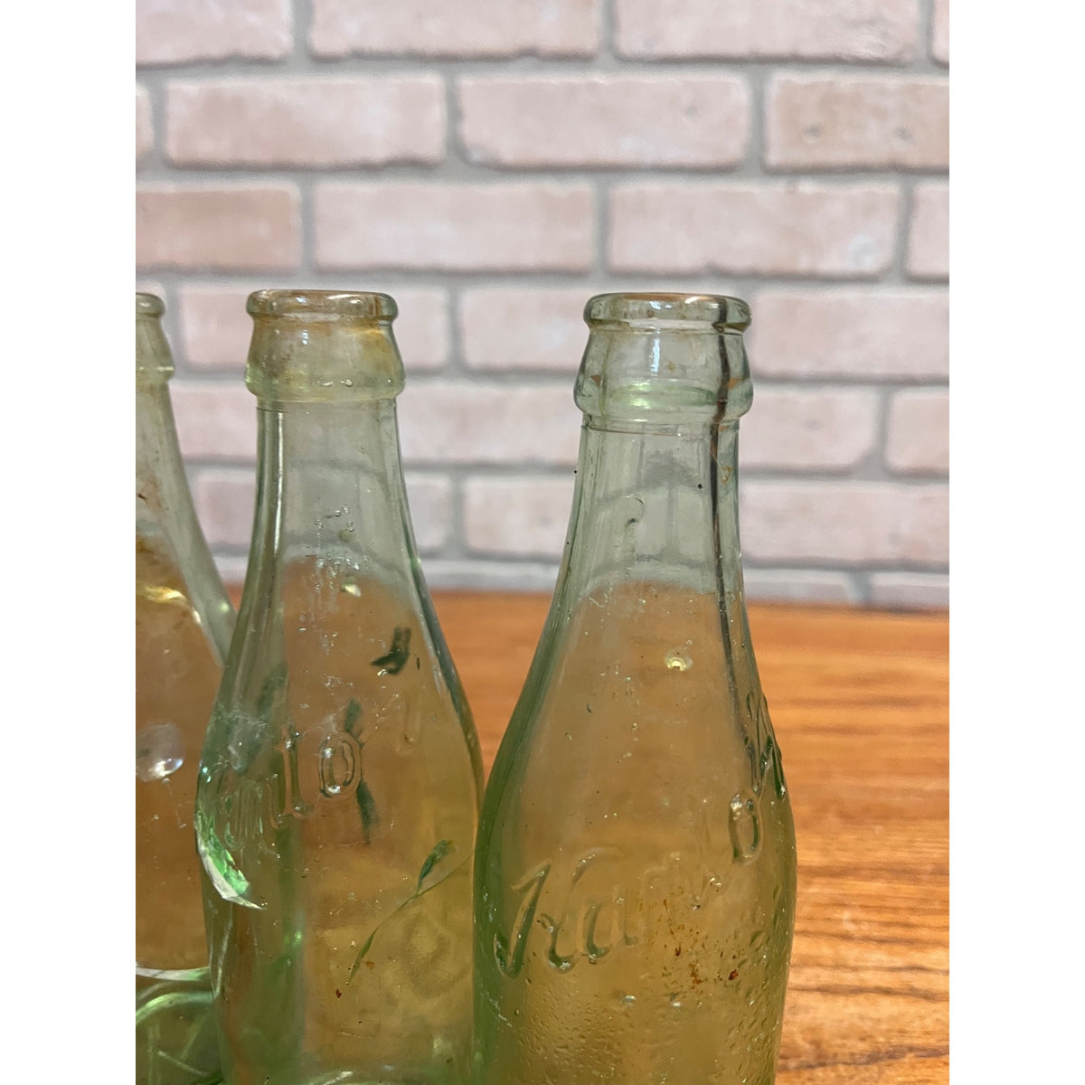 (3) 1920s Beloit Wis Kantor's Kantor Soda Bottle Aqua Rough