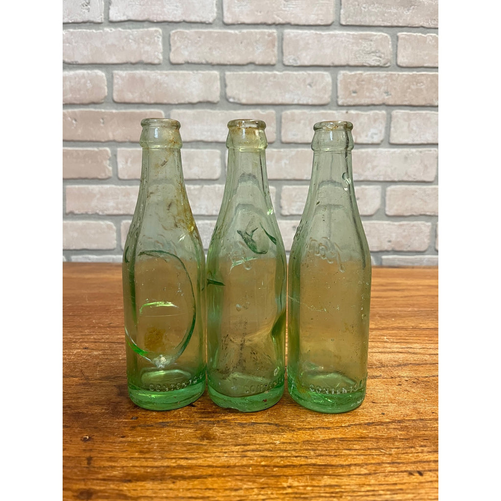 (3) 1920s Beloit Wis Kantor's Kantor Soda Bottle Aqua Rough