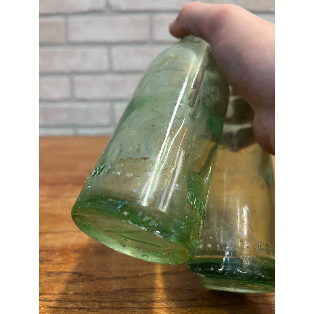 (3) 1920s Beloit Wis Kantor's Kantor Soda Bottle Aqua Rough