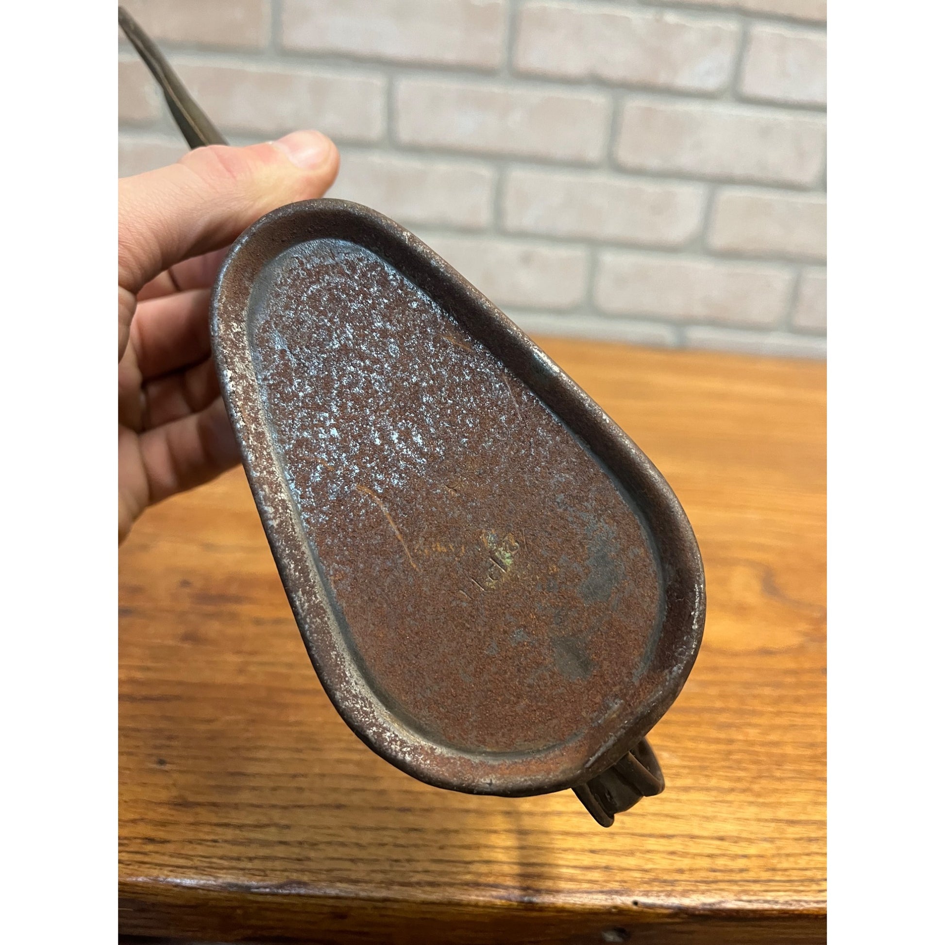 Vintage Metal Tin Hand Oiler Oil Can Genie Style Motorcycle Garage Auto