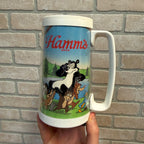Vtg 70s Hamm's Beer Stein Bear Thermo Serv Plastic Mug Raccoon Beaver Nature USA