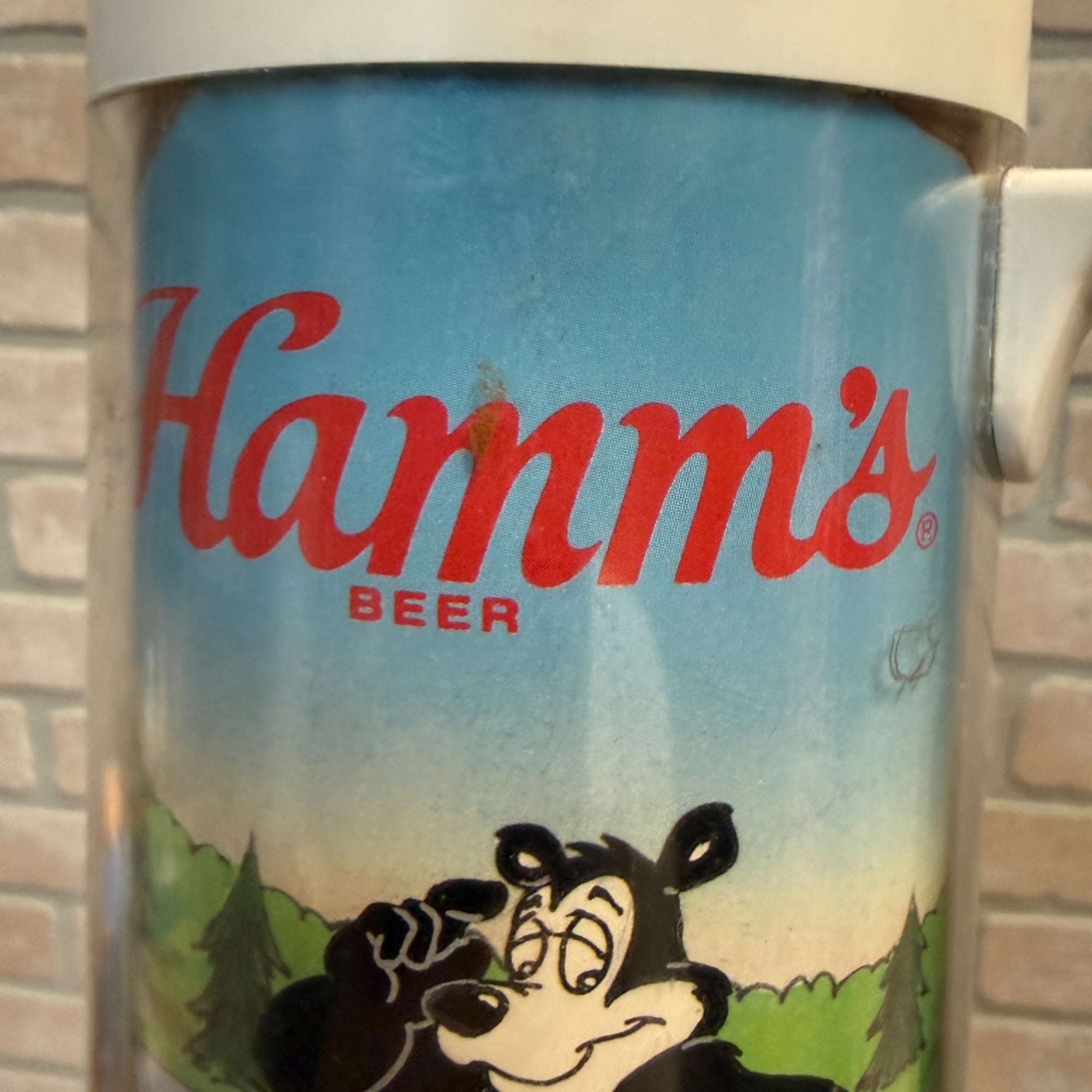 Vtg 70s Hamm's Beer Stein Bear Thermo Serv Plastic Mug Raccoon Beaver Nature USA