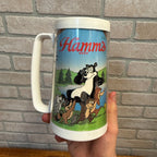 Vtg 70s Hamm's Beer Stein Bear Thermo Serv Plastic Mug Raccoon Beaver Nature USA