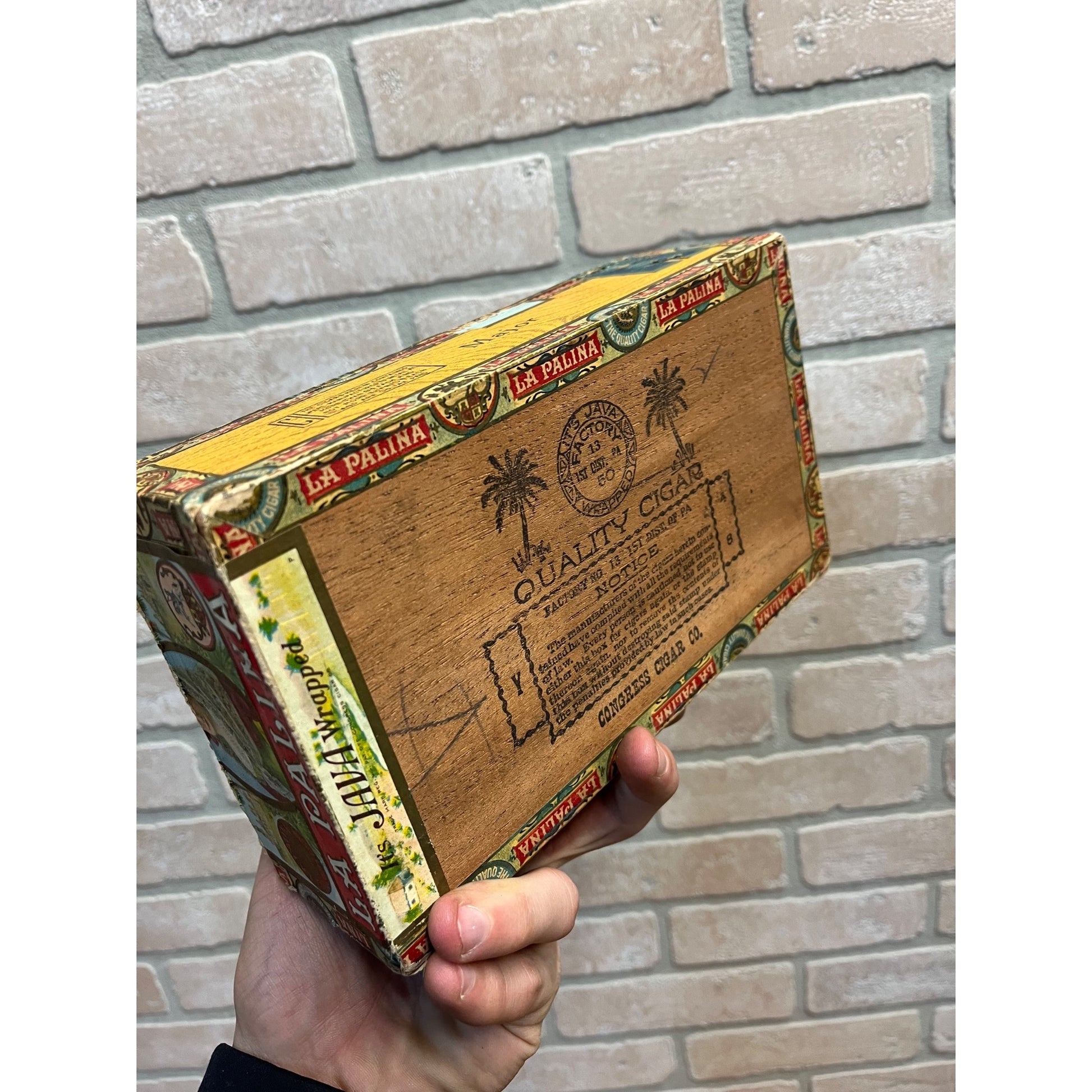 Vintage La Palina Major Cigars Advertising Box Empty Congress Cigar Co. NY