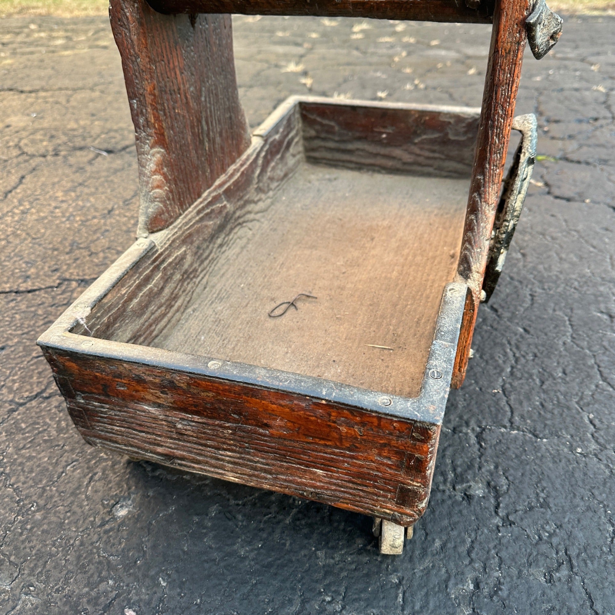 Antique Primitive 1800s Wooden Farm Horse Farrier Blacksmith Tool Box Tote OOAK