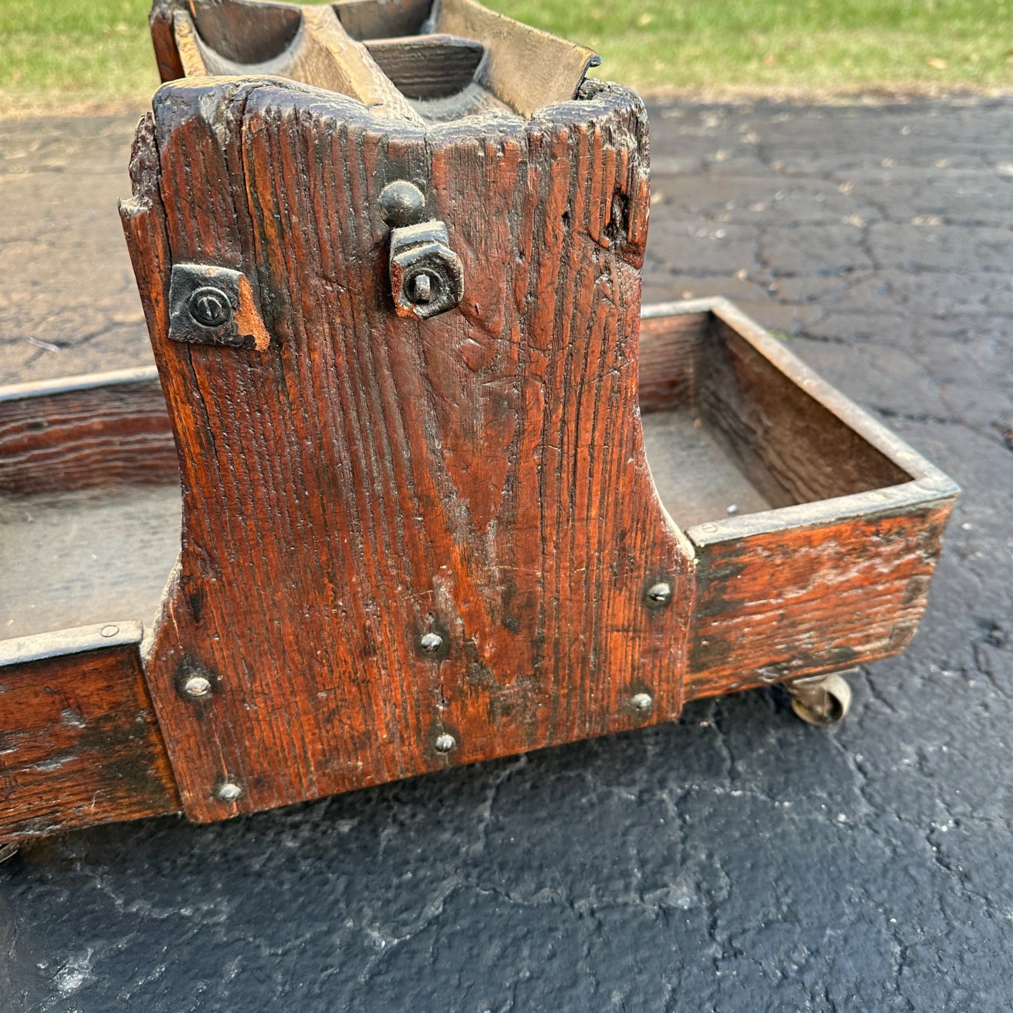 Antique Primitive 1800s Wooden Farm Horse Farrier Blacksmith Tool Box Tote OOAK