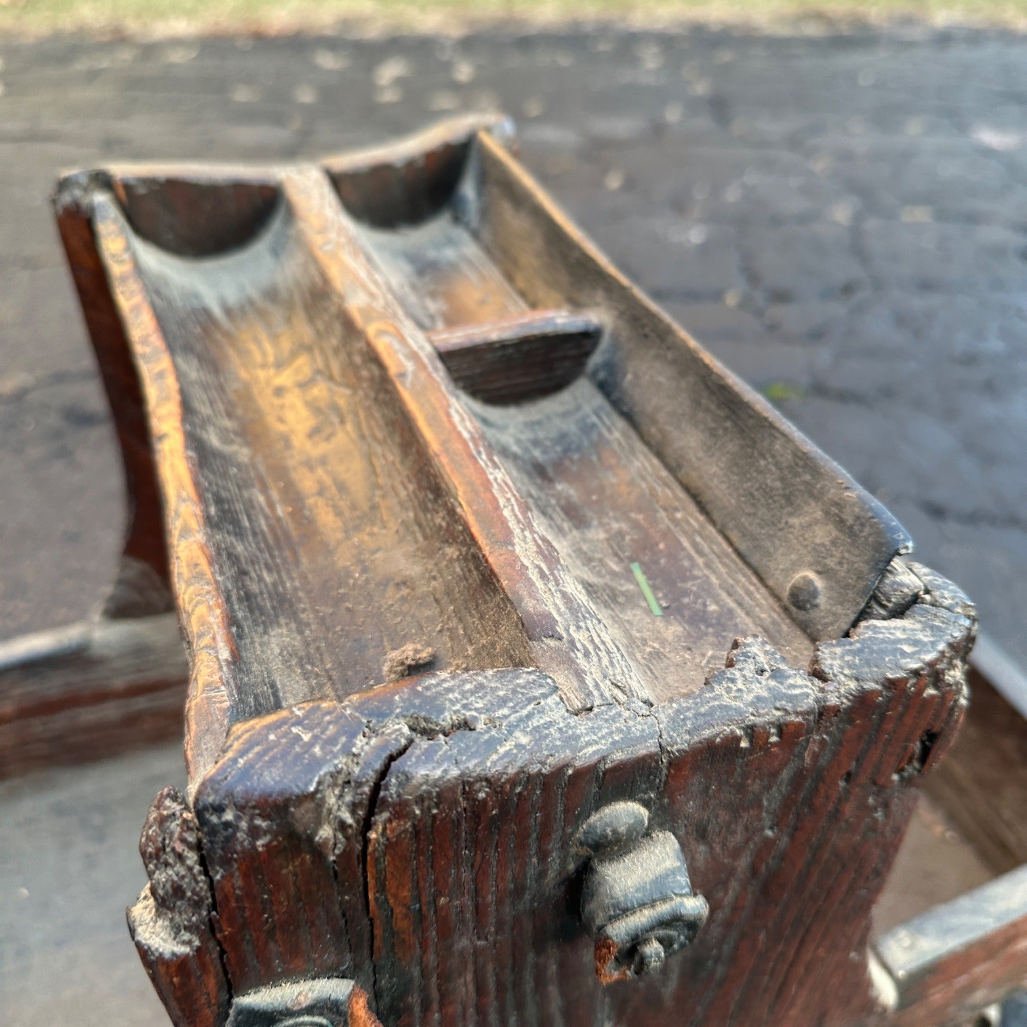 Antique Primitive 1800s Wooden Farm Horse Farrier Blacksmith Tool Box Tote OOAK