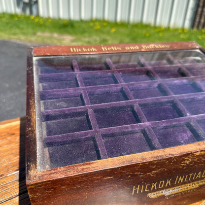 Original Vintage Hickok Initial Belts & Buckles General Store Display Advertising Case