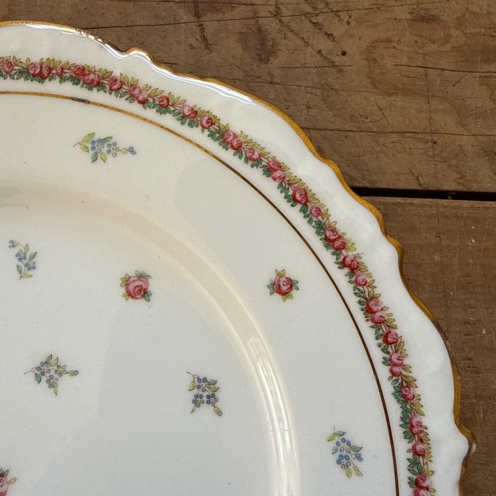 Vintage Westhead Moore "Cauldon" 9" Luncheon Plate England China Scattered Roses