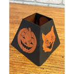 Vintage 1930s Halloween Gibson Papser Oil kerosene Lamp Shade 4-Sided JOL Cat