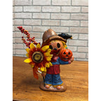 Vintage 1970’s Light Up Ceramic Scarecrow For Sale Pumpkins Halloween