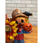 Vintage 1970’s Light Up Ceramic Scarecrow For Sale Pumpkins Halloween