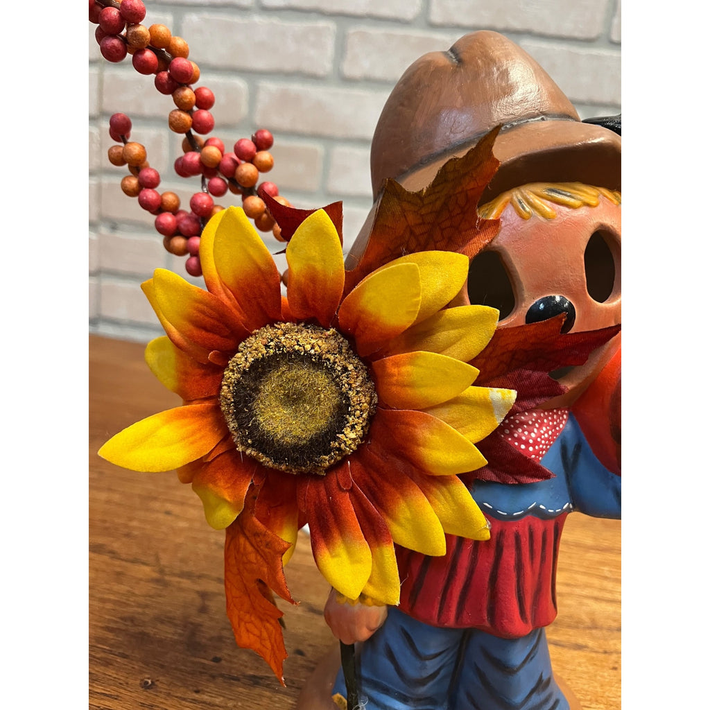 Vintage 1970’s Light Up Ceramic Scarecrow For Sale Pumpkins Halloween
