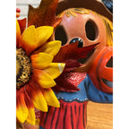 Vintage 1970’s Light Up Ceramic Scarecrow For Sale Pumpkins Halloween