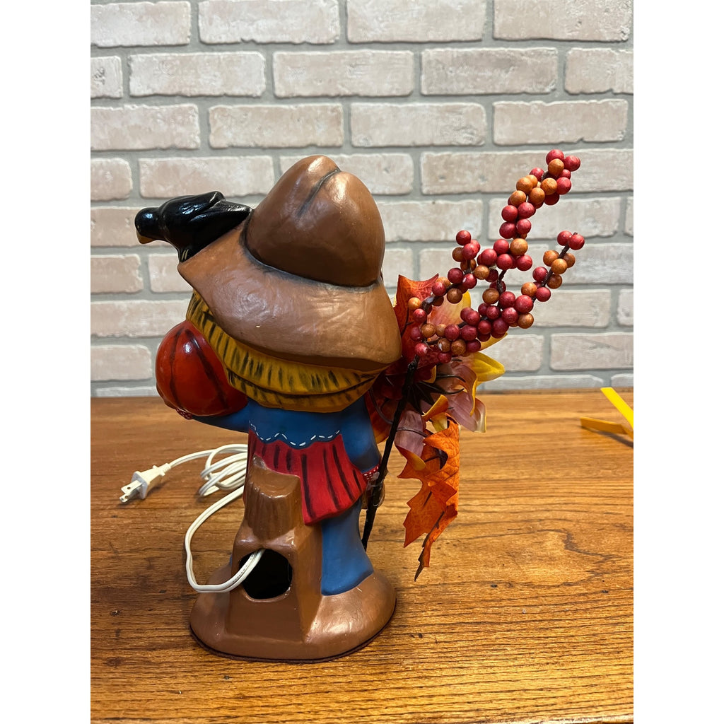 Vintage 1970’s Light Up Ceramic Scarecrow For Sale Pumpkins Halloween