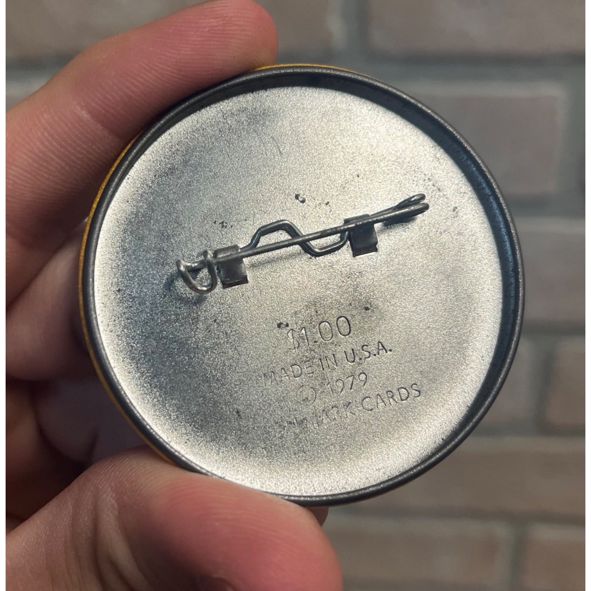 Vintage 1970s Hallmark Hows Tricks Halloween Magician Frog Witch Pin Button